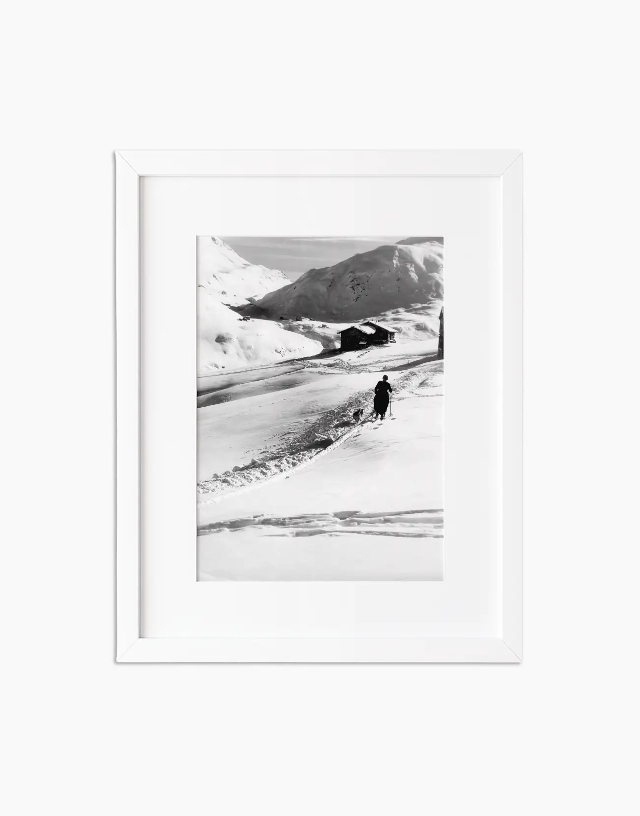 Passeggiata con il cane a Courmayeur, anni 60