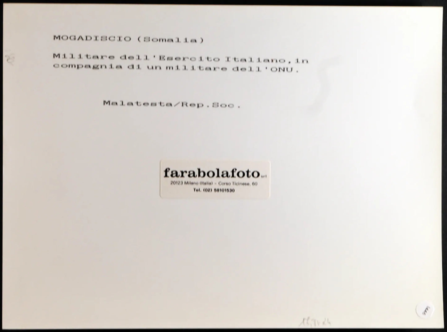 Somalia Militari italiani e Onu 1993 Ft 1446 - Stampa 24x18 cm - Farabola Stampa ai sali d'argento