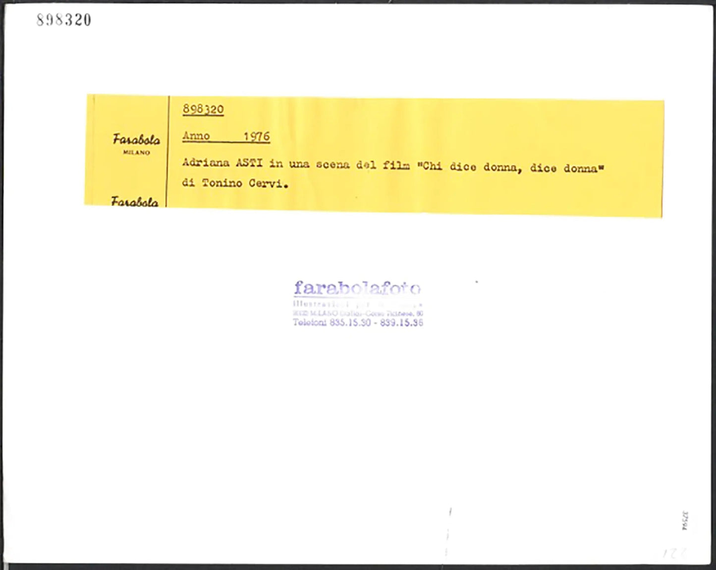 Adriana Asti film 1976 Ft 37594 - Stampa 21x27 cm - Farabola Stampa ai sali d'argento