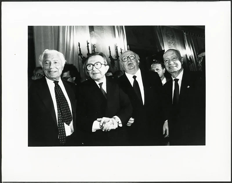 Agnelli, Andreotti, Spadolini e Taviani al Senato 1991 Ft 4986 - Stampa 20x30 cm - Farabola Stampa ai sali d'argento