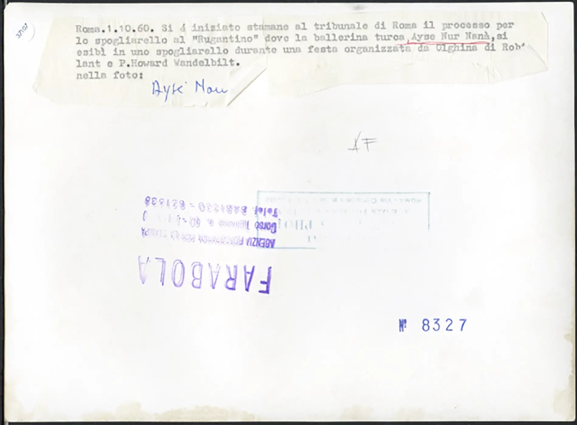 Aiché Nanà ballerina turca 1960 Ft 37107 - Stampa 24x18 cm - Farabola Stampa ai sali d'argento