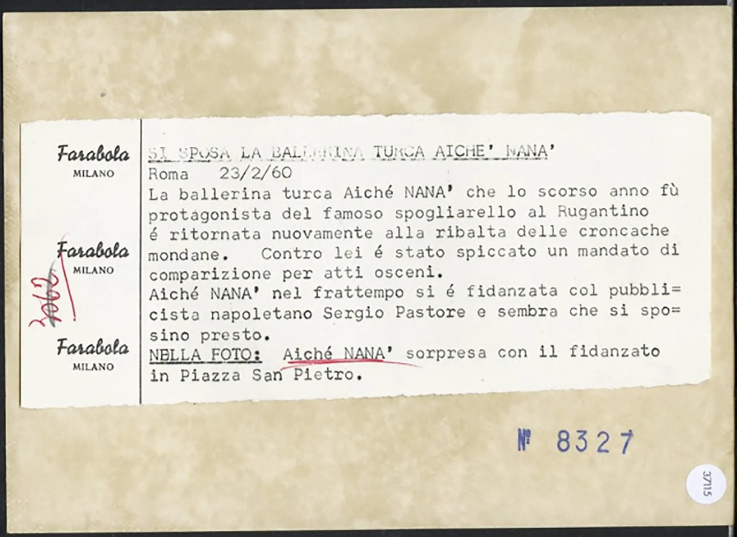 Aiché Nanà ballerina turca anni 60 Ft 37115 - Stampa 18x13 cm - Farabola Stampa ai sali d'argento