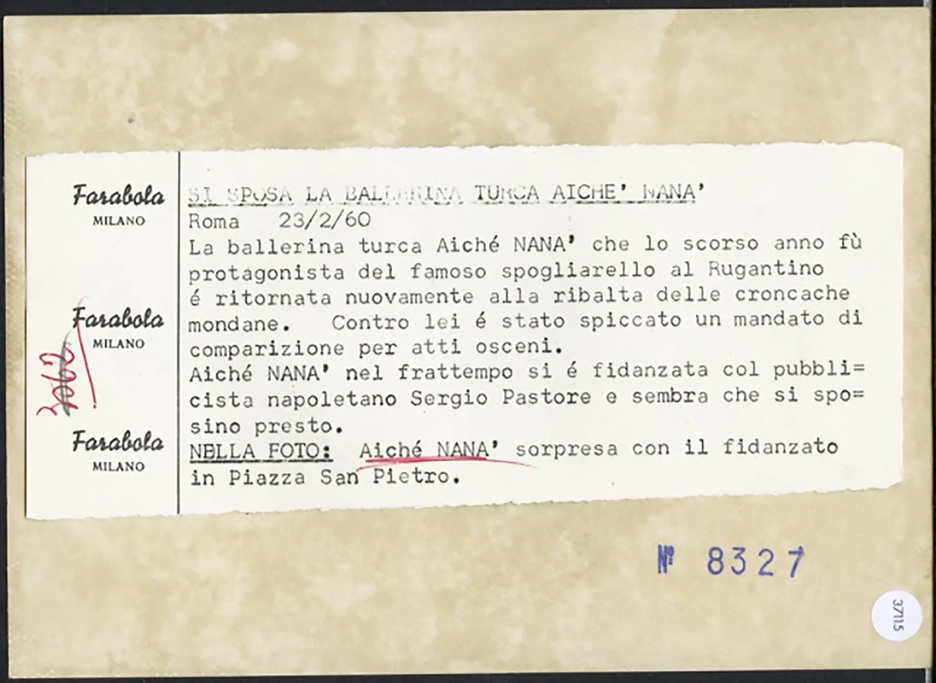 Aiché Nanà ballerina turca anni 60 Ft 37115 - Stampa 18x13 cm - Farabola Stampa ai sali d'argento
