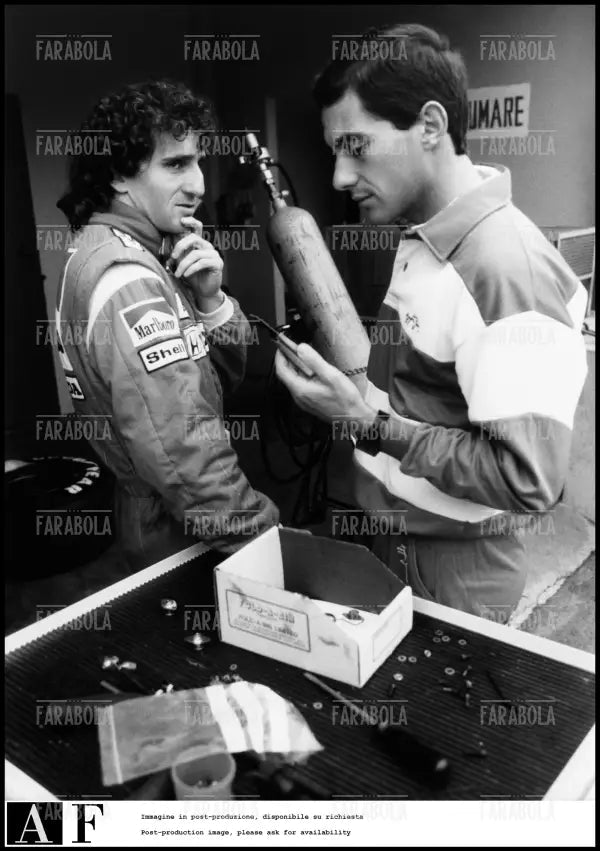 Alain Prost e Ayrton Senna, piloti McLaren, 1988 - Farabola Immagine digitale