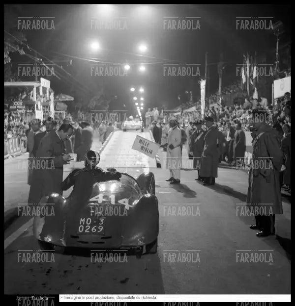 Alberto Bellemo su Sighinolfi - Fiat, Mille Miglia, 1956 - Farabola Immagine digitale