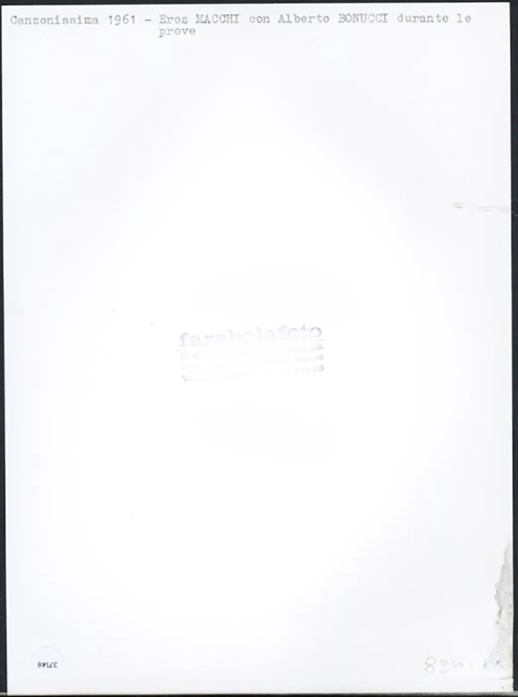 Alberto Bonucci ed Eros Macchi 1961 Ft 37148 - Stampa 24x18 cm - Farabola Stampa ai sali d'argento
