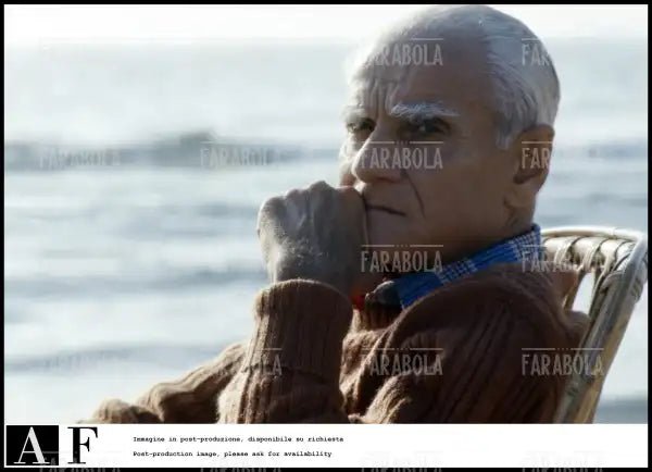Alberto Moravia a Sabaudia, anni 70 - Farabola Immagine digitale