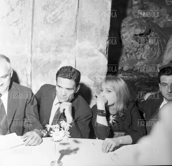 Alberto Moravia, Pier Paolo Pasolini e Laura Betti, Premio Strega, 1960 - Farabola Immagine digitale