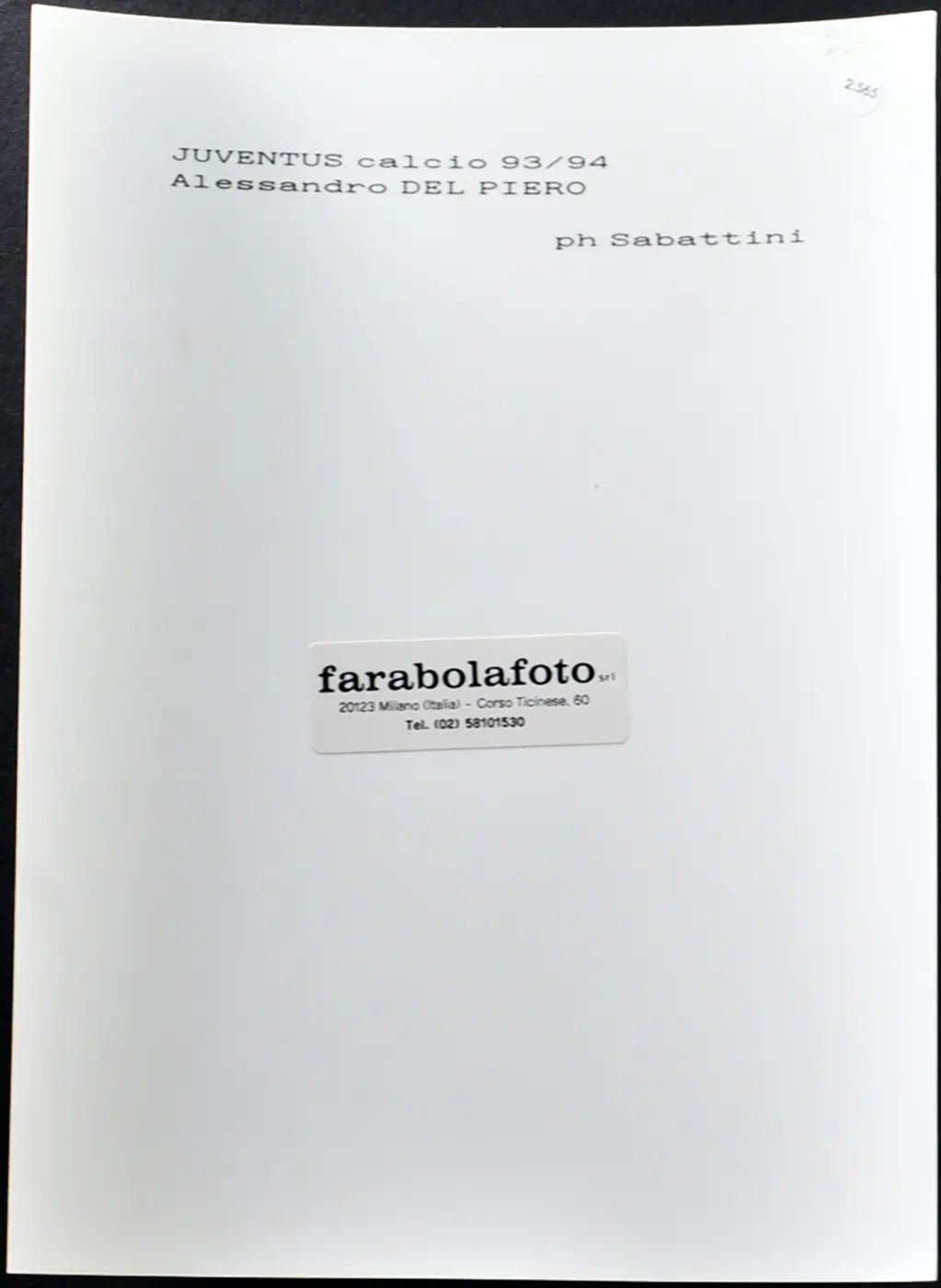 Alessandro Del Piero Juventus 1994 Ft 2565 - Stampa 24x18 cm - Farabola Stampa ai sali d'argento