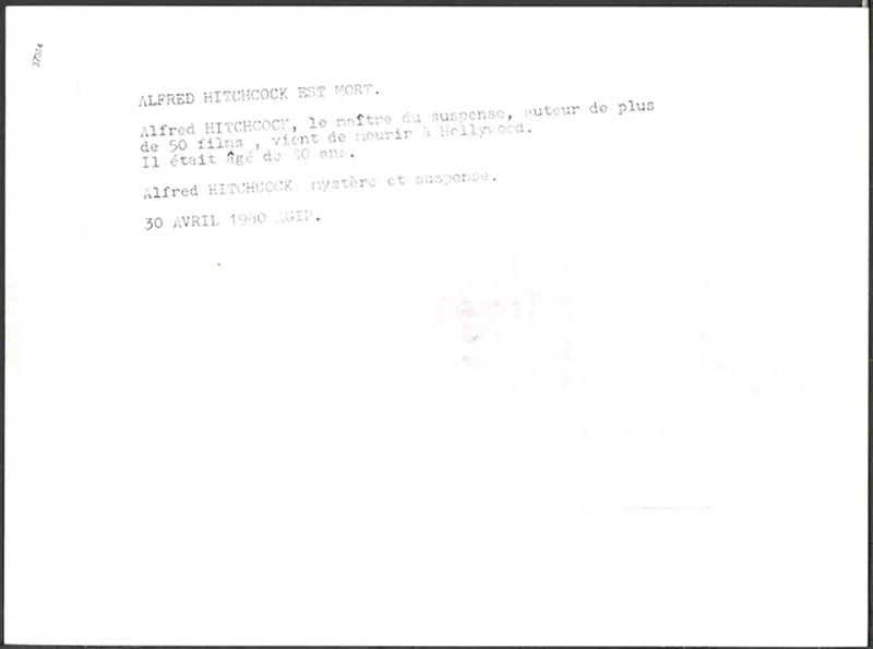Alfred Hitchcock 1979 Ft 37314 - Stampa 24x18 cm - Farabola Stampa ai sali d'argento