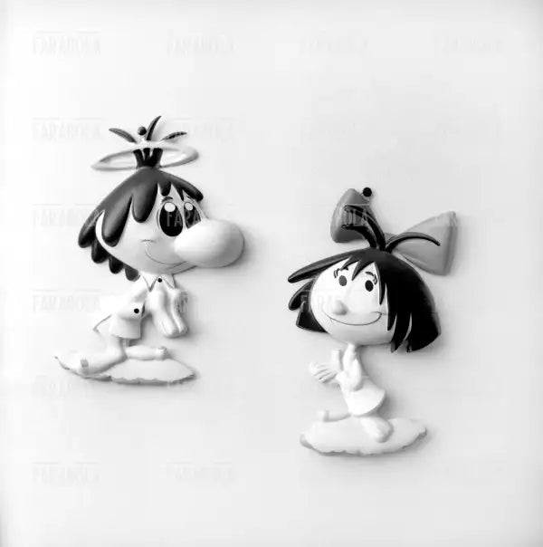 Angelino e Angelina, personaggi del Carosello, 1962 - Farabola Immagine digitale