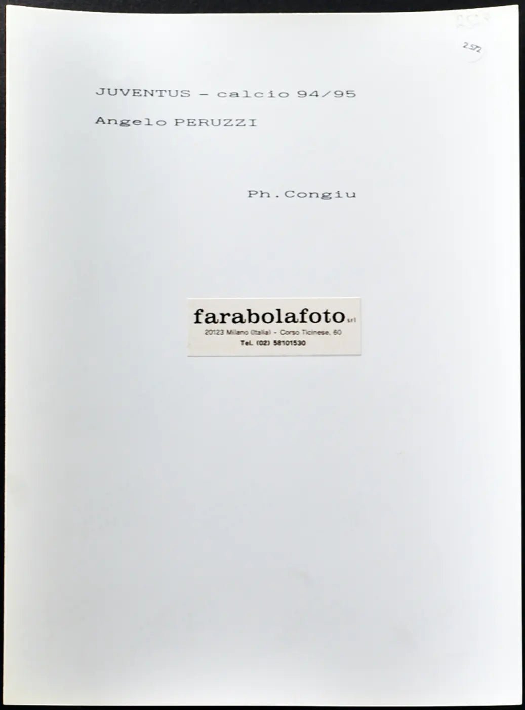 Angelo Peruzzi Juventus 1995 Ft 2572 - Stampa 24x18 cm - Farabola Stampa ai sali d'argento