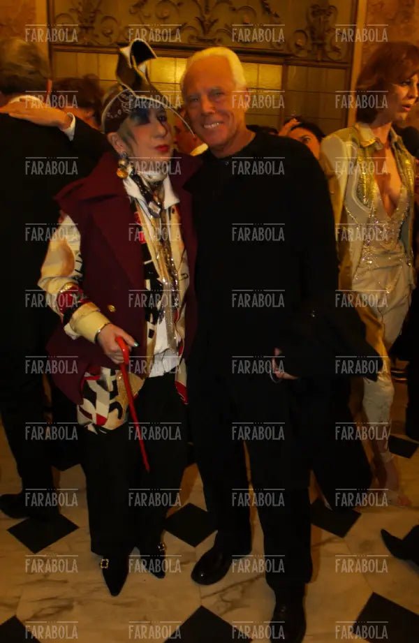 Anna Piaggi e Giorgio Armani, Premio Giornalismo a Franca Sozzani, Milano, 2004 - Farabola Immagine digitale