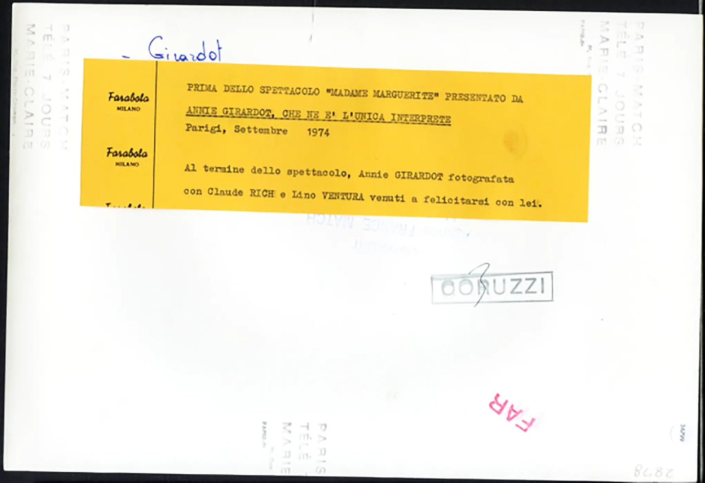 Annie Girardot Claude Rich Lino Ventura Ft 36799 - Stampa 20x30 cm - Farabola Stampa ai sali d'argento