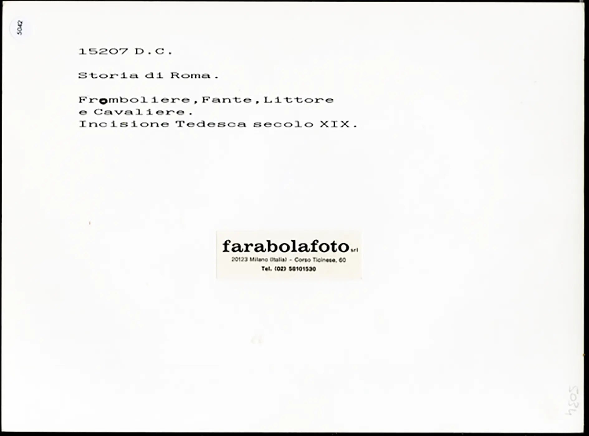 Antica Roma Fromboliere, Fante, Littore e cavaliere Ft 5042 - Stampa 24x18 cm - Farabola Stampa ai sali d'argento (anni 90)