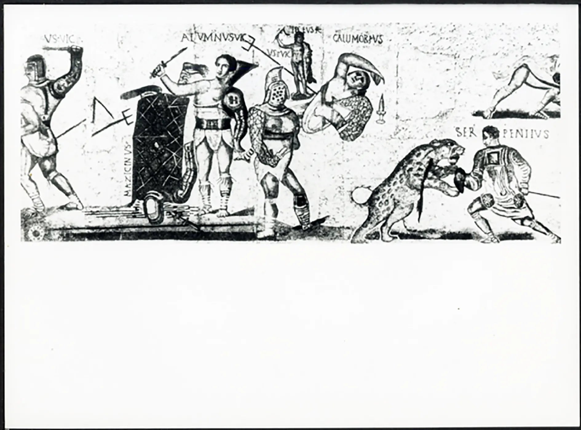 Antica Roma Gladiatore a caccia di belve Ft 5041 - Stampa 24x18 cm - Farabola Stampa ai sali d'argento (anni 90)