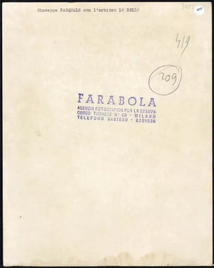 Arbitro Lo Bello e Giuseppe Pasquale anni 60 Ft 4252 - Stampa 21x27 cm - Farabola Stampa ai sali d'argento