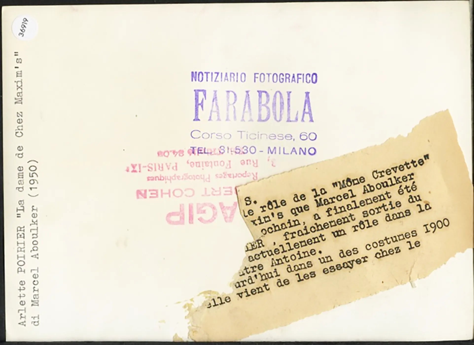 Arlette Poirier 1950 Ft 36919 - Stampa 13x18 cm - Farabola Stampa ai sali d'argento