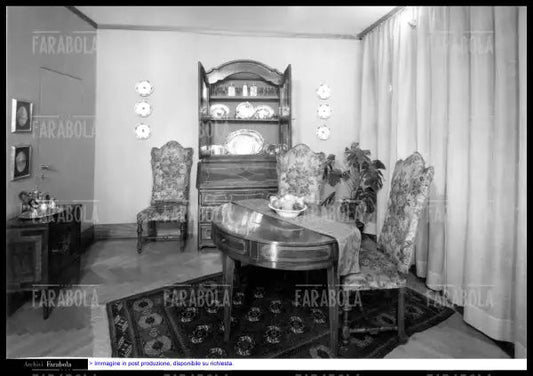 Arredamento allestito dall'architetto Cini Boeri, Milano, 1960 - Farabola Immagine digitale