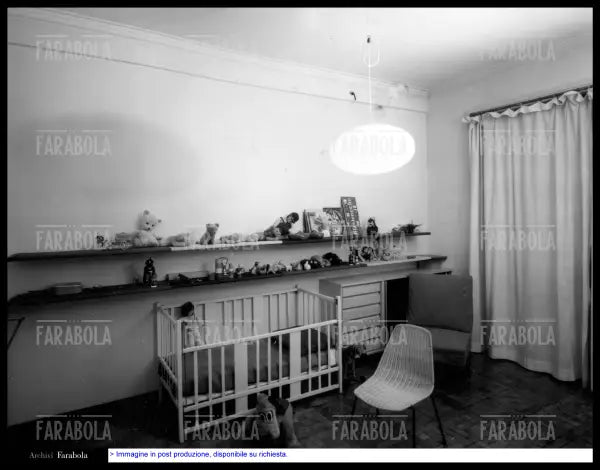 Arredamento allestito dall'architetto Tilohe, Milano, 1960 - Farabola Immagine digitale