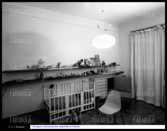 Arredamento allestito dall'architetto Tilohe, Milano, 1960 - Farabola Immagine digitale