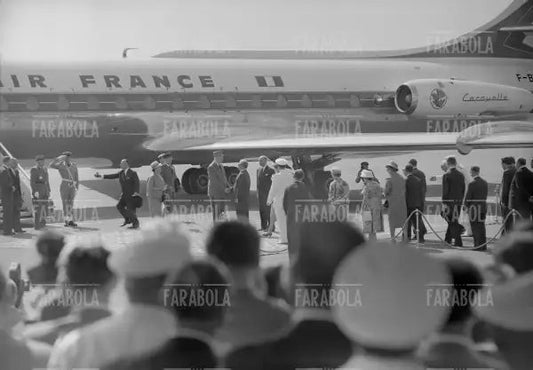 Arrivo del presidente Charles De Gaulle a Malpensa, Milano, 1959 - Farabola Immagine digitale