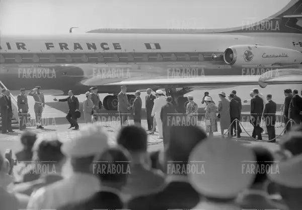 Arrivo del presidente Charles De Gaulle a Malpensa, Milano, 1959 - Farabola Immagine digitale