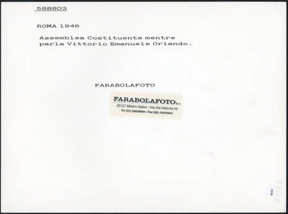 Assemblea Costituente 1946 Ft 3374 - Stampa 24x18 cm - Farabola Stampa ai sali d'argento (anni 90)