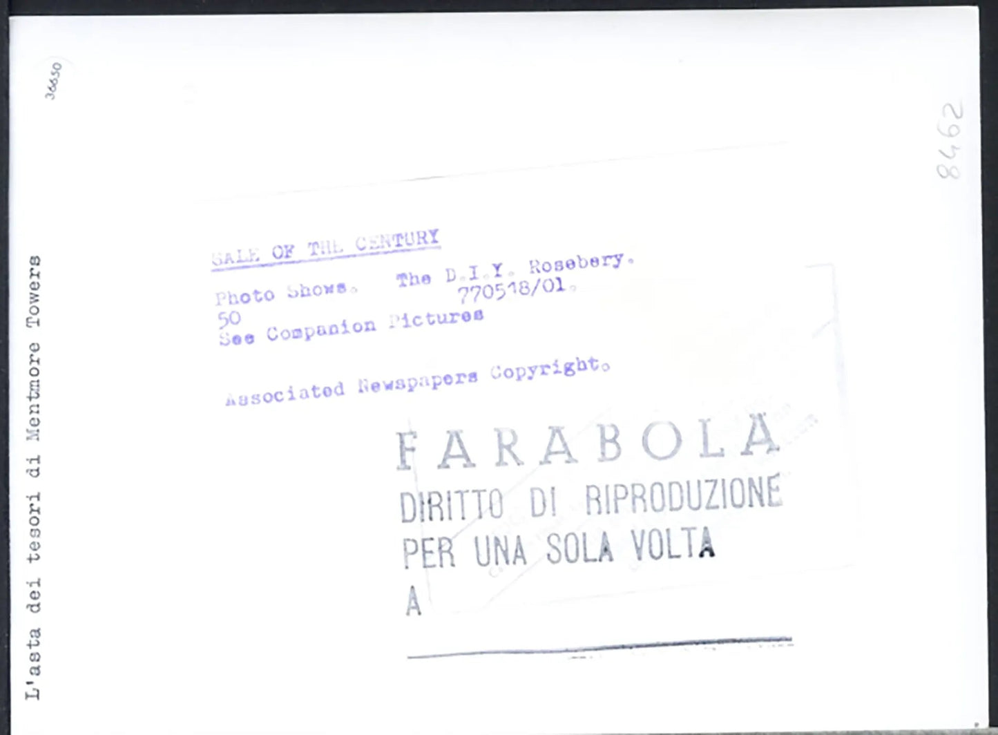 Asta di Mentmore Towers 1977 Ft 36650 - Stampa 20x15 cm - Farabola Stampa ai sali d'argento