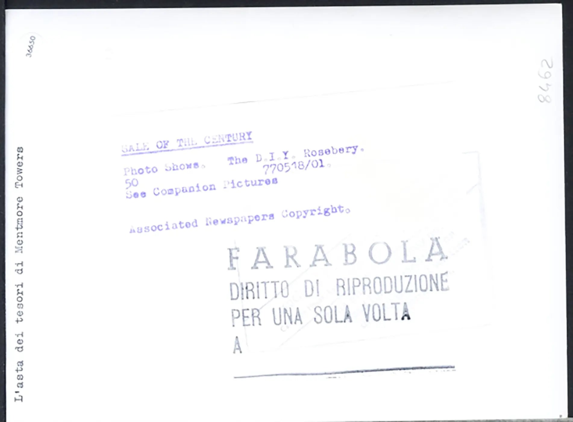 Asta di Mentmore Towers 1977 Ft 36650 - Stampa 20x15 cm - Farabola Stampa ai sali d'argento