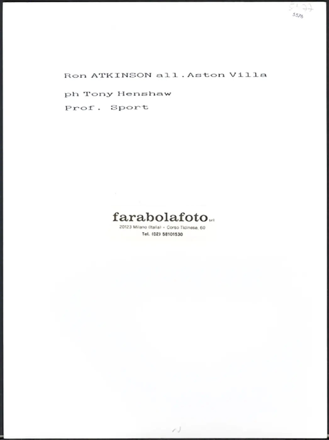 Aston Villa Atkinson stagione 1993 - 1994 Ft 5576 - Stampa 24x18 cm - Farabola Stampa ai sali d'argento