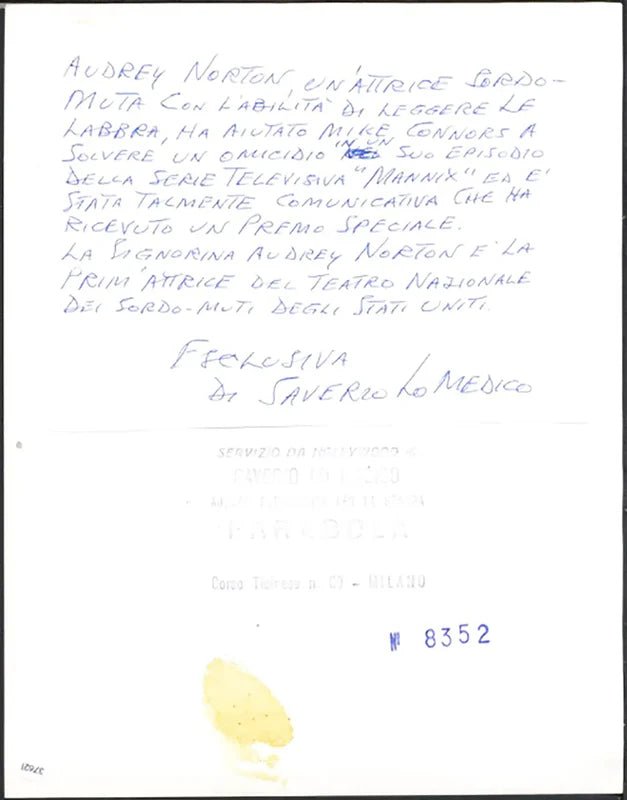 Audrey Norton attrice sordo - muta anni 70 Ft 37621 - Stampa 24x18 cm - Farabola Stampa ai sali d'argento