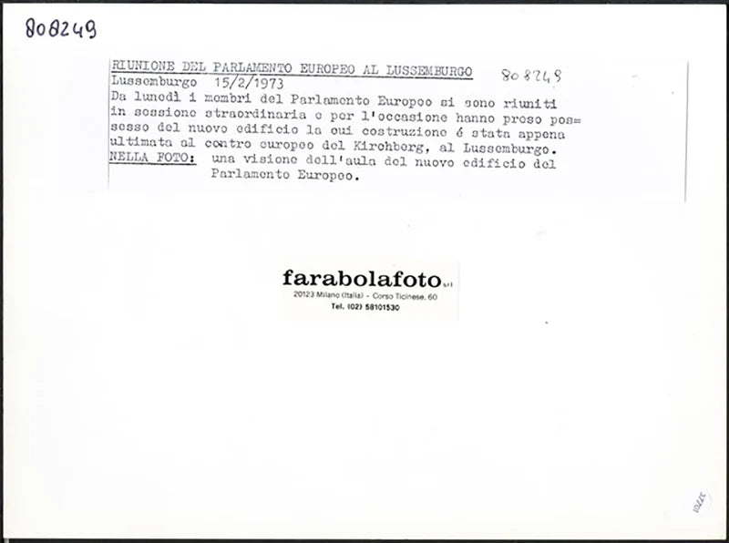 Aula del Parlamento Europeo 1973 Ft 37701 - Stampa 24x18 cm - Farabola Stampa ai sali d'argento