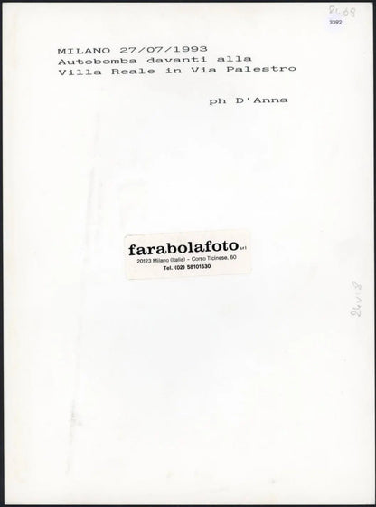 Autobomba in via Palestro 1993 Ft 3392 - Stampa 24x18 cm - Farabola Stampa ai sali d'argento