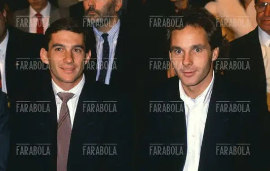 Ayrton Senna e Gerhard Berger, anni 80 - Farabola Immagine digitale