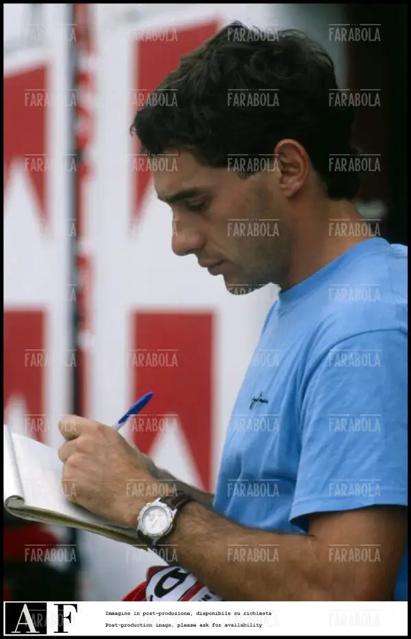 Ayrton Senna, pilota MacLaren, anni 90 - Farabola Immagine digitale