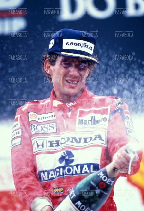 Ayrton Senna, pilota McLaren, 1991 - Farabola Immagine digitale