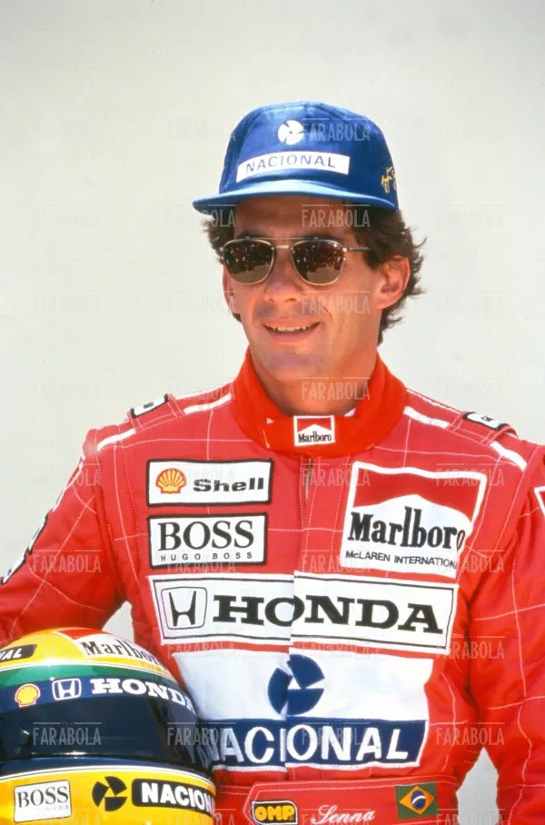 Ayrton Senna, pilota McLaren, 1992 - Farabola Immagine digitale