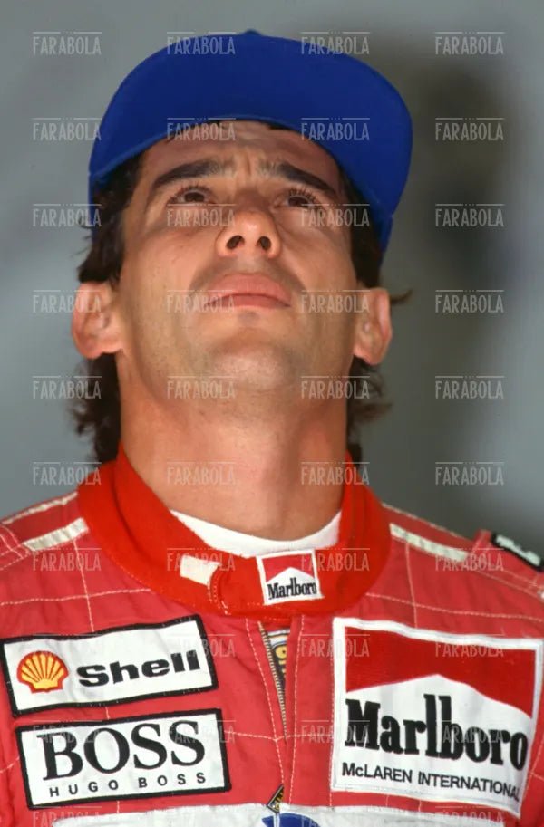 Ayrton Senna, pilota McLaren, 1993 - Farabola Immagine digitale