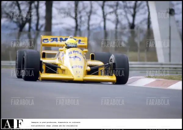 Ayrton Senna sulla sua Lotus, 1987 - Farabola Immagine digitale