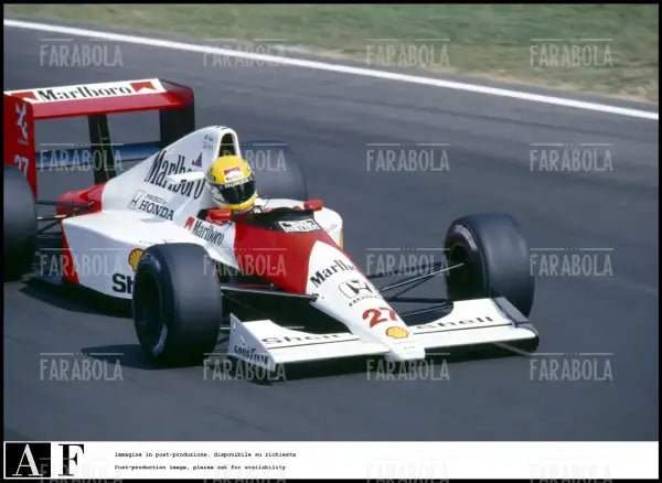 Ayrton Senna sulla sua McLaren, 1991 - Farabola Immagine digitale
