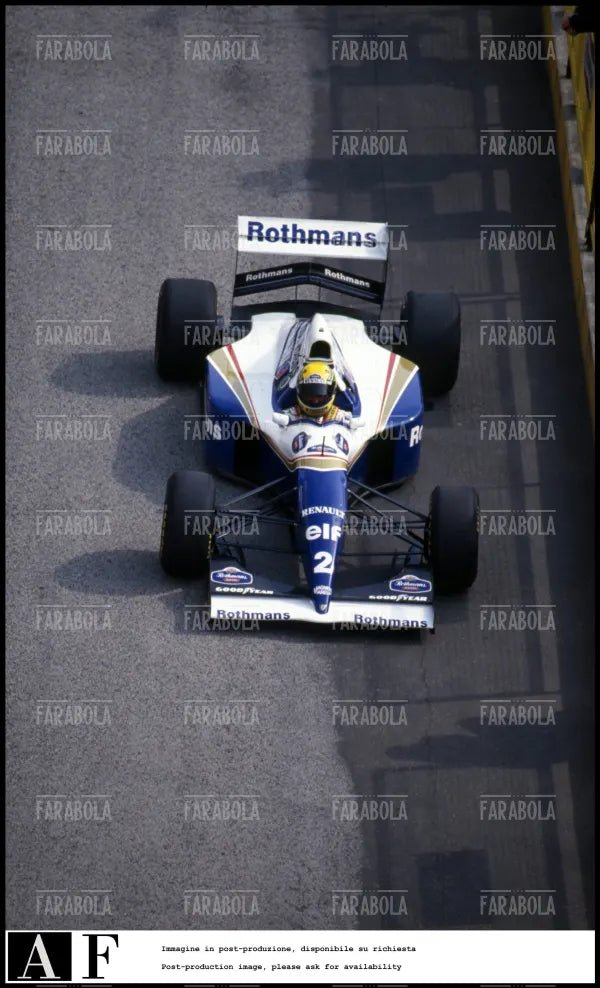 Ayrton Senna sulla sua Williams, 1994 - Farabola Immagine digitale