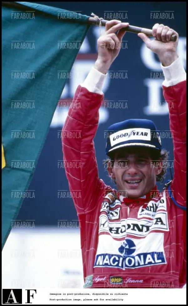 Ayrton Senna vince il Gp del Brasile, 1991 - Farabola Immagine digitale
