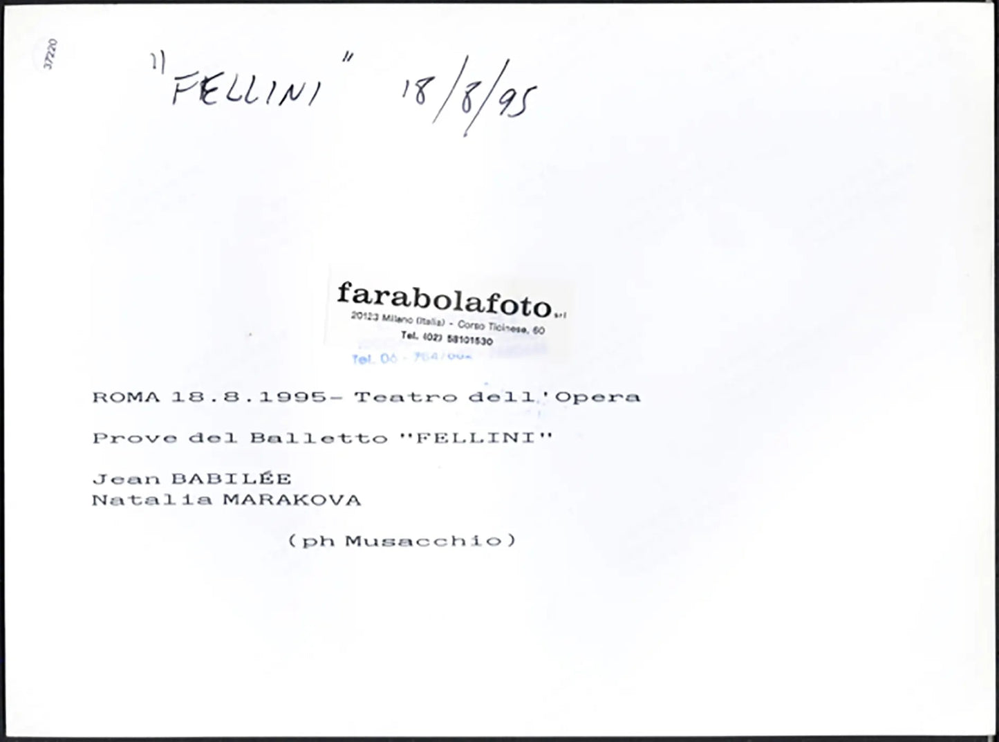 Babilée e Makarova balletto Fellini 1995 Ft 37220 - Stampa 24x18 cm - Farabola Stampa ai sali d'argento