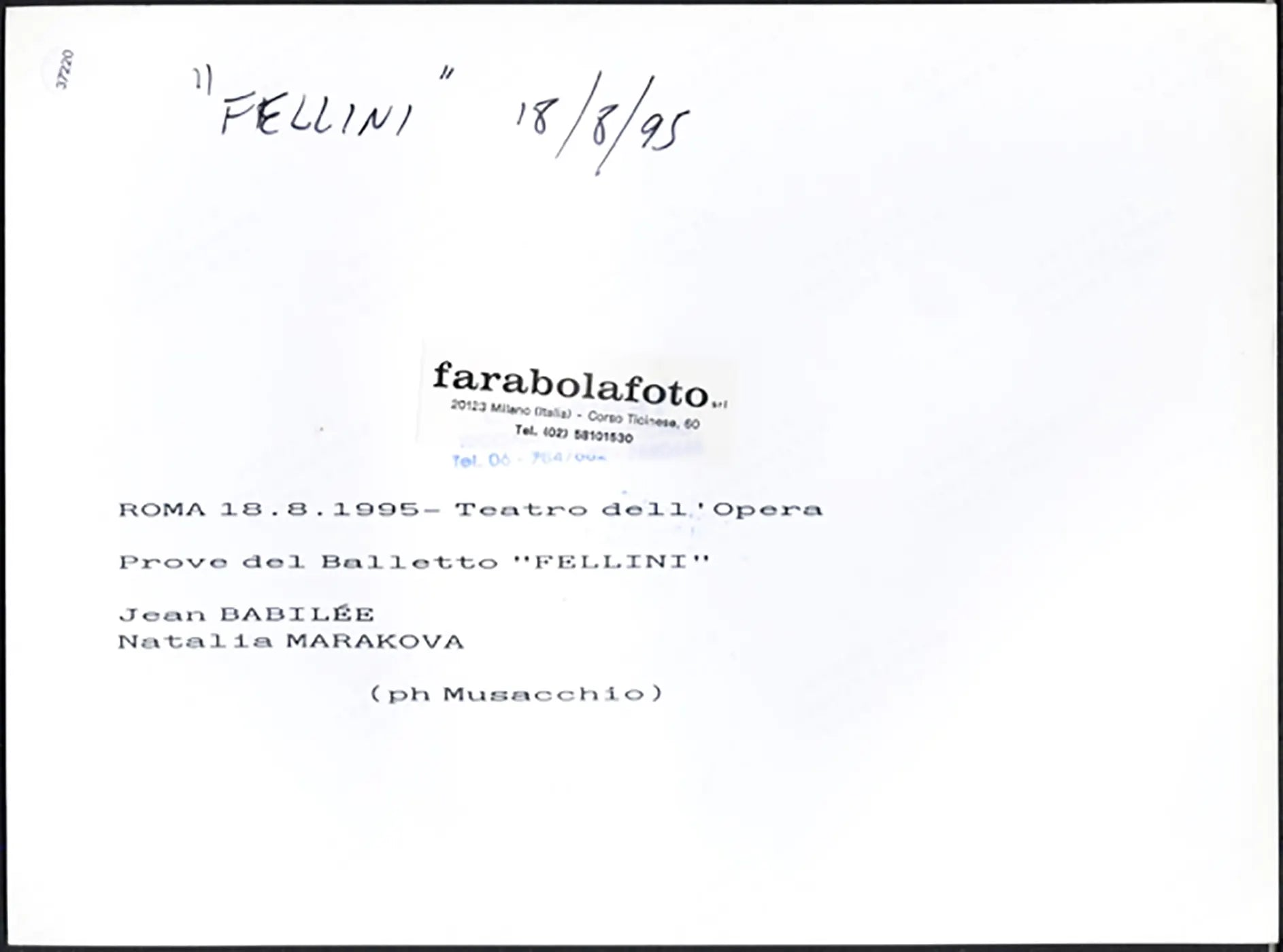 Babilée e Makarova balletto Fellini 1995 Ft 37220 - Stampa 24x18 cm - Farabola Stampa ai sali d'argento