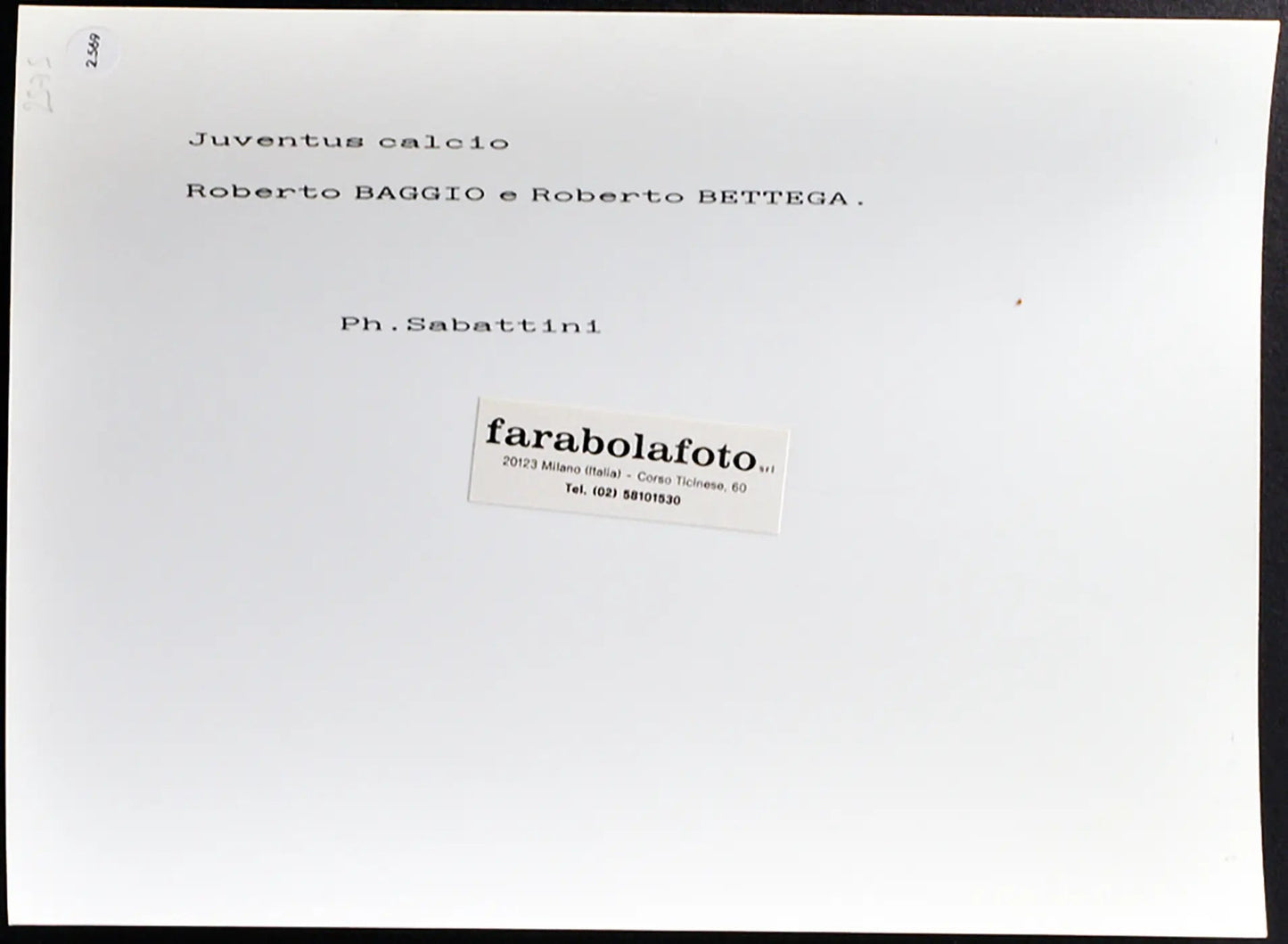 Baggio e Bettega Juventus 1990 Ft 2569 - Stampa 24x18 cm - Farabola Stampa ai sali d'argento