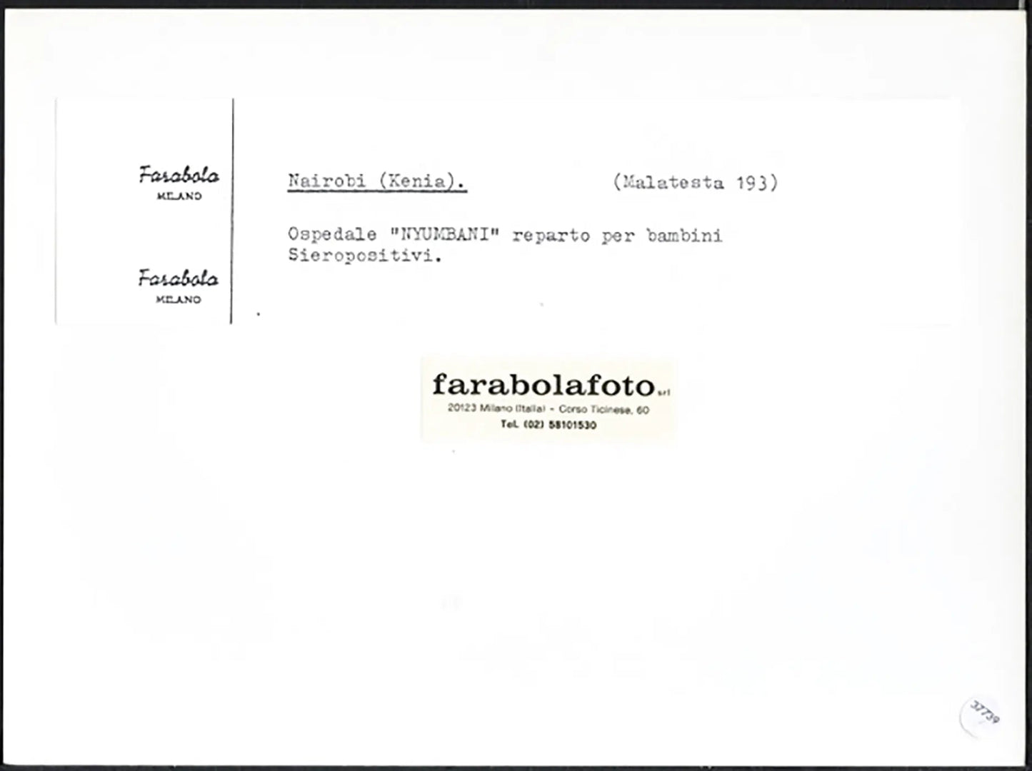 Bambini in ospedale in Kenya anni 90 Ft 37739 - Stampa 24x18 cm - Farabola Stampa ai sali d'argento
