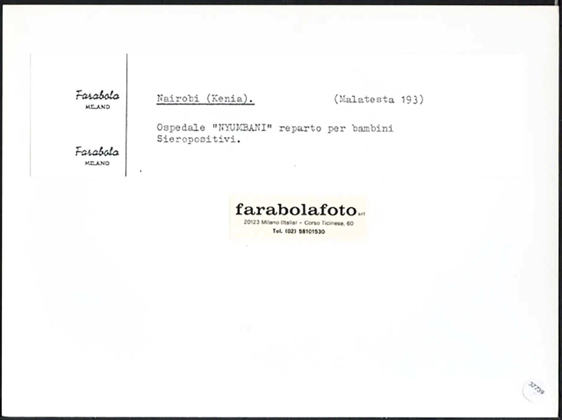 Bambini in ospedale in Kenya anni 90 Ft 37739 - Stampa 24x18 cm - Farabola Stampa ai sali d'argento