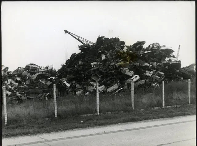 Belgio Discarica auto usate 1969 Ft 3664 - Stampa 24x18 cm - Farabola Stampa ai sali d'argento