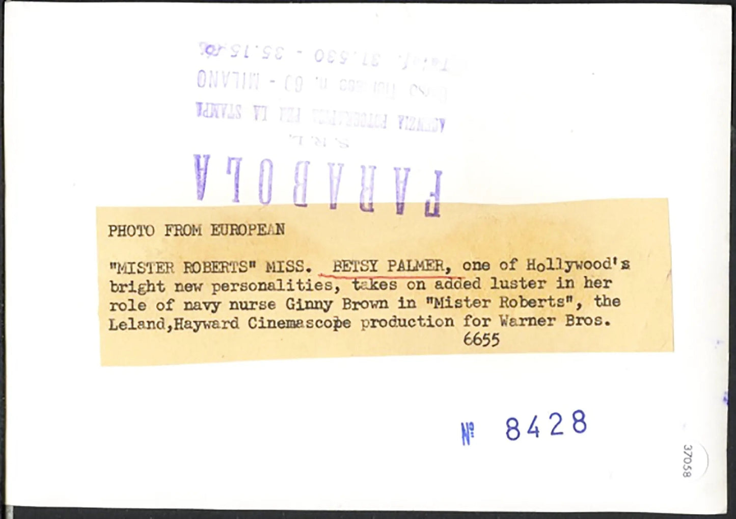 Betsy Palmer 1955 Ft 37058 - Stampa 10x15 cm - Farabola Stampa ai sali d'argento